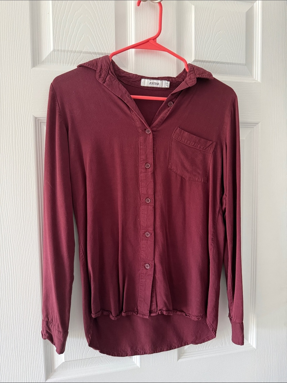 Rails Women’s Button-Front Hooded Shirt in Burgundy
